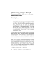 'Doing Gender’ in Context: Household Bargaining and the Risk of Divorce in Germany and the United States