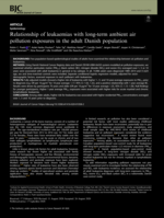Relationship of leukaemias with long-term ambient air pollution exposures in the adult Danish population