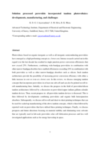 Solution processed perovskite incorporated tandem photovoltaics: Developments, manufacturing, and challenges