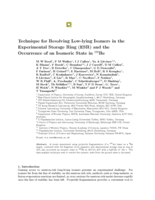 Technique for resolving low-lying isomers in the experimental storage ring (ESR) and the occurrence of an isomeric state in Re