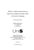 MoDeS: A Mobile-Agent System For Improving Availability and Data-Traffic on Pervasive Computing.