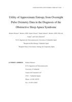 Utility of approximate entropy from overnight pulse oximetry data in the diagnosis of the obstructive sleep apnea syndrome.