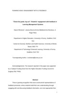 "Check the grade, log out": students' engagement with feedback in learning management systems