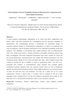 Value analysis tool for feasibility studies of biorefineries integrated with value added production