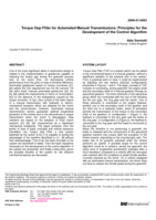 Torque Gap Filler for Automated Manual Transmissions: Principles for the Development of the Control Algorithm