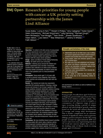 Research priorities for young people with cancer: a UK priority setting partnership with the James Lind Alliance