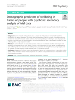 Demographic predictors of wellbeing in Carers of people with psychosis: secondary analysis of trial data