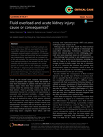 Fluid overload and acute kidney injury: Cause or consequence?