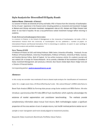 Style Analysis for Diversified US Equity Funds