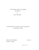 Crystallographic studies on some deformed hard materials.