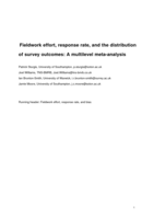 Fieldwork Effort, Response Rate, and the Distribution of Survey Outcomes
