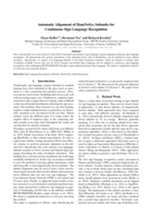 Automatic Alignment of HamNoSys Subunits for Continuous Sign Language Recognition