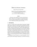 Models for Character Animation