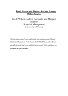 Food access and dietary variety among older people