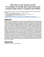 Why don't more women cycle? An analysis of female and male commuter cycling mode-share in England and Wales