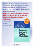 Exercise duration-matched interval and continuous sprint cycling induce similar increases in AMPK phosphorylation, PGC-1α and VEGF mRNA expression in trained individuals