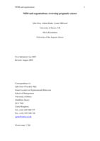 Naturalistic decision making and organizations: Reviewing pragmatic science