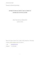 Distributed Mental Models: Mental Models in Distributed Cognitive Systems