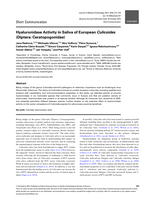 Hyaluronidase Activity in Saliva of European Culicoides (Diptera: Ceratopogonidae).