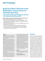 Benefit-risk of Patients' Online Access to their Medical Records: Consensus Exercise of an International Expert Group