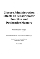 Glucose Administration Effects On Sensorimotor Function and Declarative Memory.
