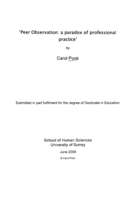 'Peer Observation: a paradox of professional practice'