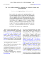 The Effect of Disgust and Fear Modeling on Children's Disgust and Fear for Animals