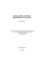 reCreate, reMove, and rePlace: Digital Media Arts in Academia
