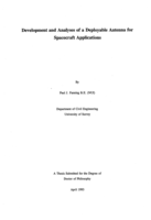 Development and Analyses of a Depolyable Antenna for Spacecraft Applications.