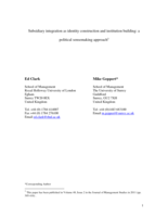 Subsidiary integration as identity construction and institution building: a political sensemaking approach