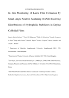 In Situ Monitoring of Latex Film Formation by Small-Angle Neutron Scattering: Evolving Distributions of Hydrophilic Stabilizers in Drying Colloidal Films