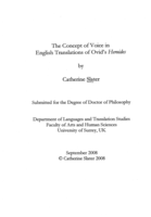 The Concept of Voice in English Translations of Ovid's Heroides.