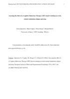 Assessing the effect of a Cognitive Behaviour Therapy (CBT)-based workshop on work-related rumination, fatigue, and sleep