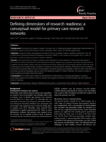 Defining dimensions of research readiness: a conceptual model for primary care research networks