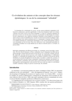 Co-évolution des auteurs et des concepts dans les réseaux
