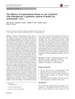 The influence of organisational climate on care of patients with schizophrenia: a qualitative analysis of health care professionals' views.