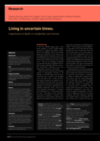 Living in uncertain times: trajectories to death in residential care homes