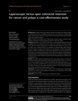 Laparoscopic versus open colorectal resection for cancer and polyps: a cost-effectiveness study.
