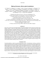 High performance silicon optical modulators