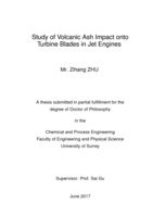 Study of volcanic ash impact onto turbine blades in jet engines.