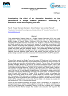Investigating the effect of an alternative feedstock on the performance of sludge powered generators: developing a theoretical model and analysing trial data