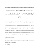 Modified pyridine-2,6-dicarboxylate acid ligands for sensitization of near-infrared luminescence from lanthanide ions (Ln3+ = Pr3+, Nd3+, Gd3+, Dy3+, Er3+)