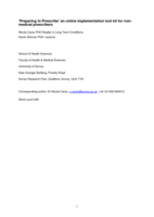 Preparing to Prescribe: an online implementation tool kit for non-medical prescribers