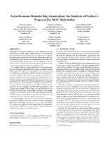Asynchronous Remote Key Generation: An Analysis of Yubico's Proposal for W3C WebAuthn