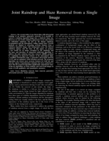 Joint Raindrop and Haze Removal from a Single Image