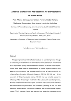 Analysis of ultrasonic pre-treatment for the ozonation of humic acids
