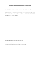 Informal carer experiences of UK dementia services-A systematic review