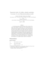 Numerical study of a hollow cathode neutraliser by means of a zero-dimensional plasma model