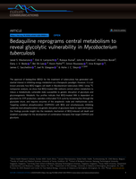 Bedaquiline reprograms central metabolism to reveal glycolytic vulnerability in Mycobacterium tuberculosis