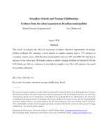 Secondary Schools and Teenage Childbearing: Evidence from the School Expansion in Brazilian Municipalities